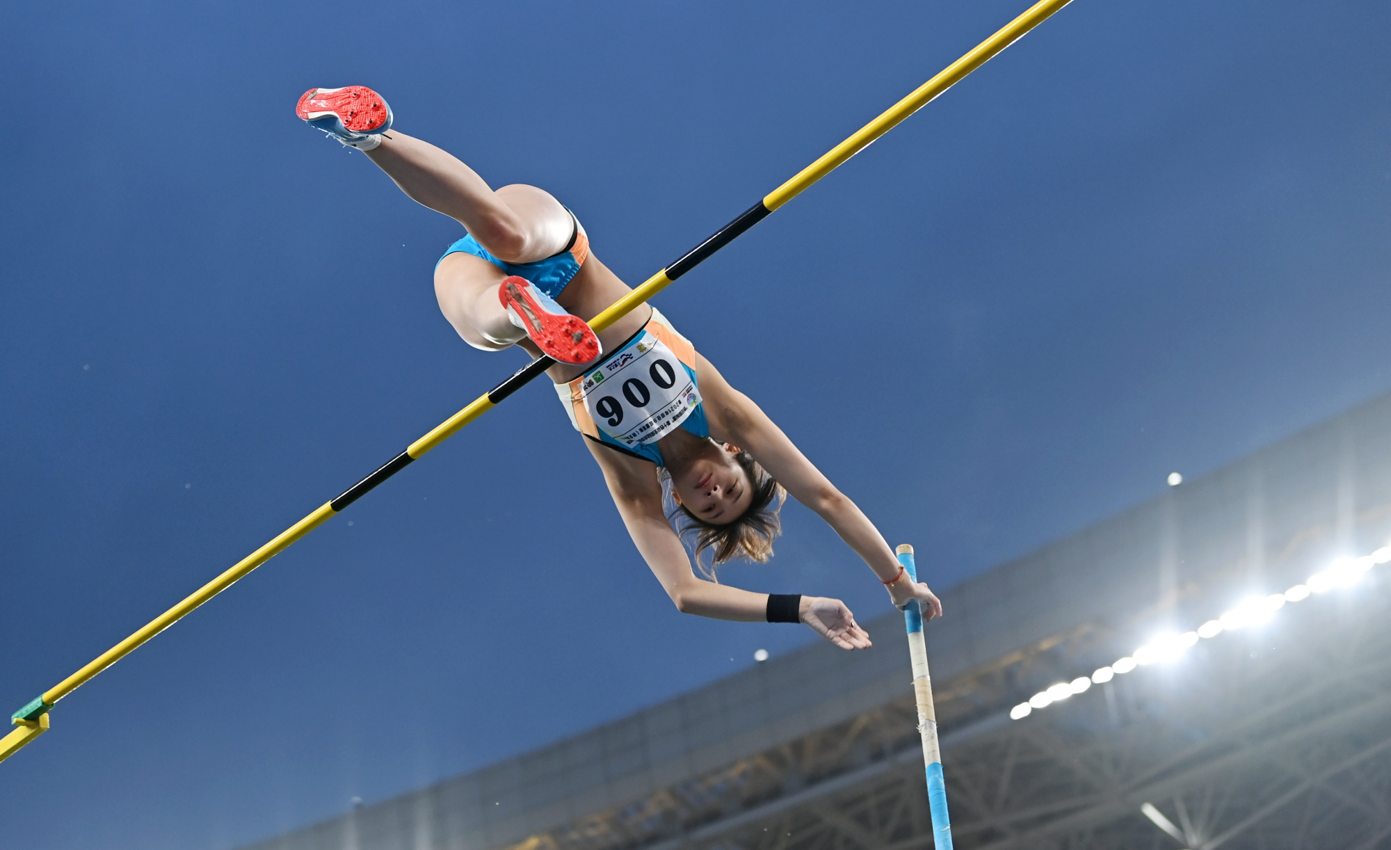 田径——全运会田径测试赛:女子撑杆跳高赛况