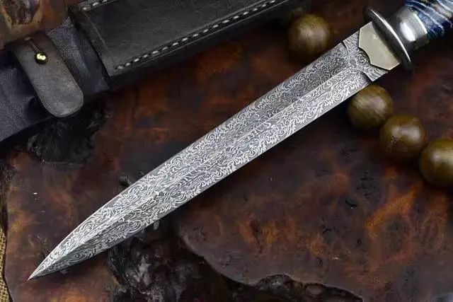 钢铁的艺术,男人的极致追求——马赛克大马士革钢短剑