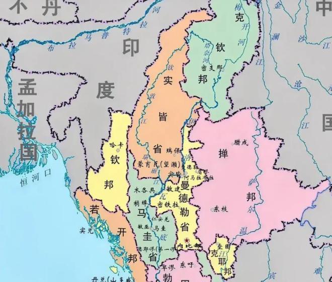 缅甸钦邦地图图片