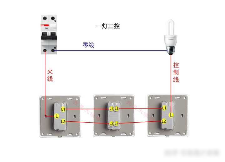 电灯开关线路图图片