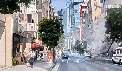 东京大楼爆炸瞬间 有人高喊快逃：门窗和大量碎片在爆炸一刻飞出