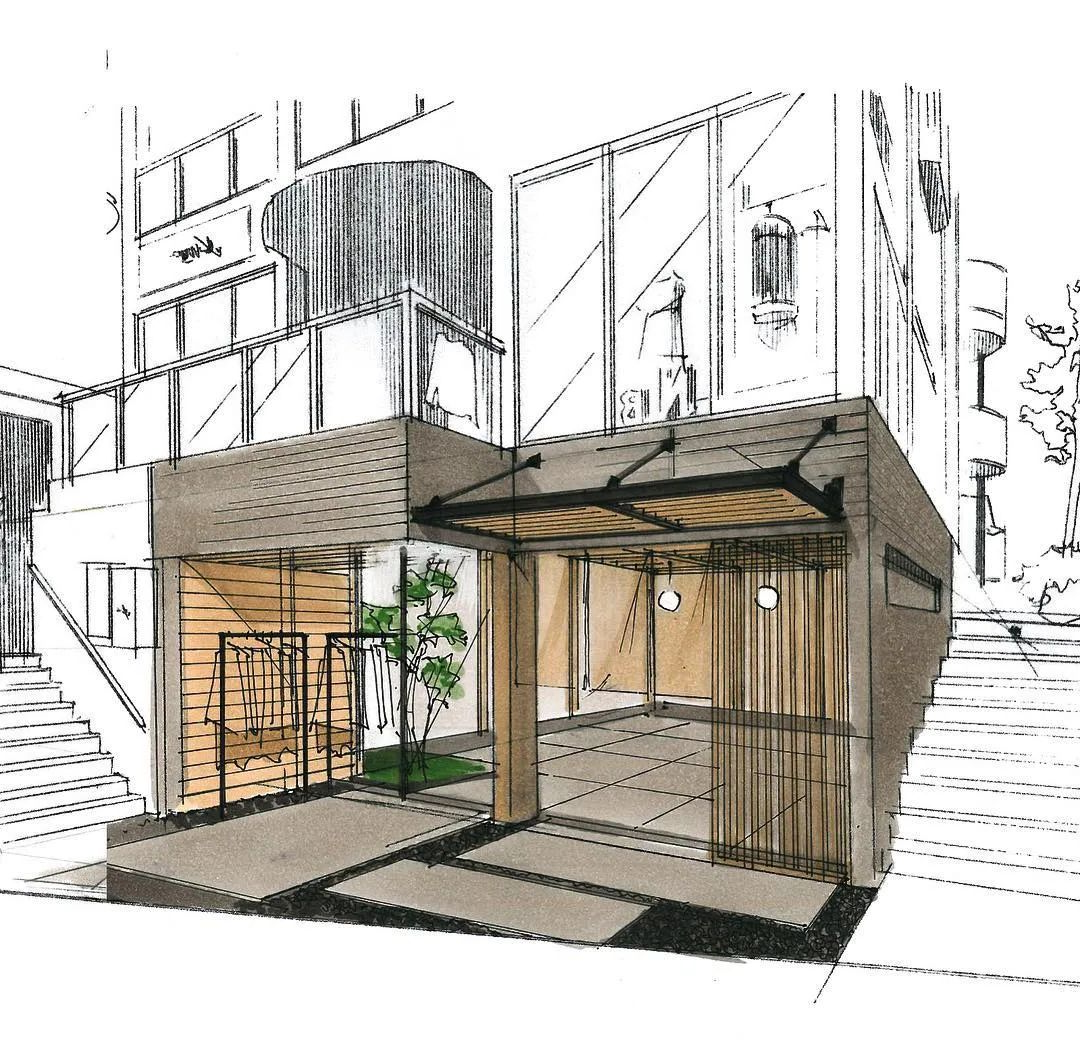 商场服装店门头店招设计,手绘效果图展示!