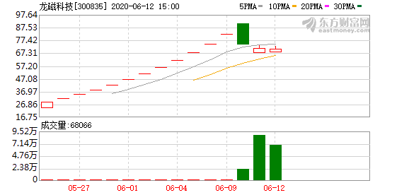 多主力现身龙虎榜,龙磁科技换手率达38.52(06-12)