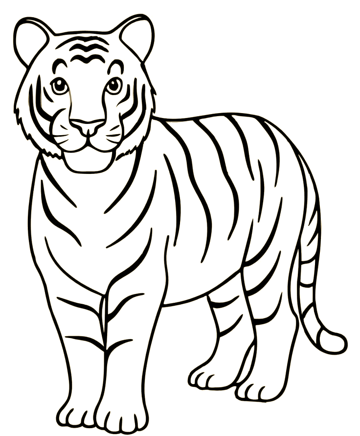 「小老虎简笔画」多款可爱形象,适合儿童涂色与打印!