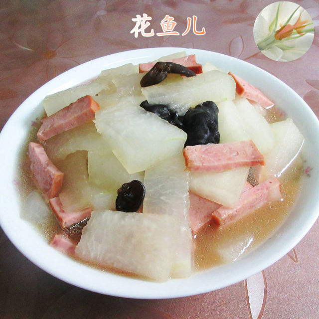 黑木耳烤火腿煮冬瓜,清淡鲜美,全家都爱吃