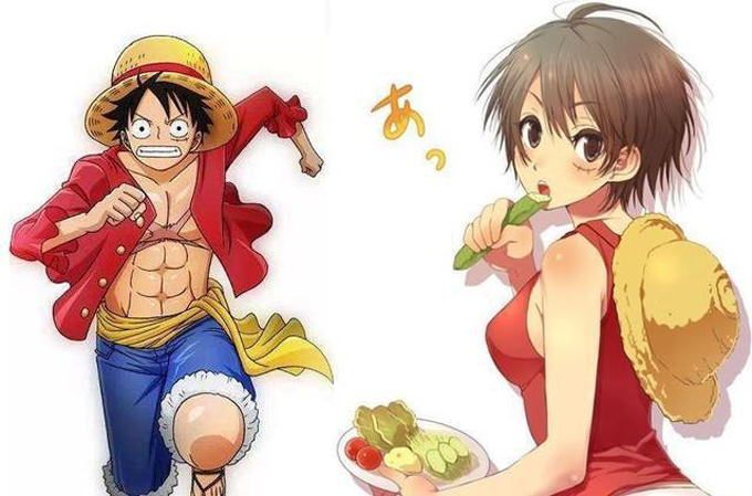 当《海贼王》角色变成女性后,路飞卡哇伊,布鲁克有几分仙气