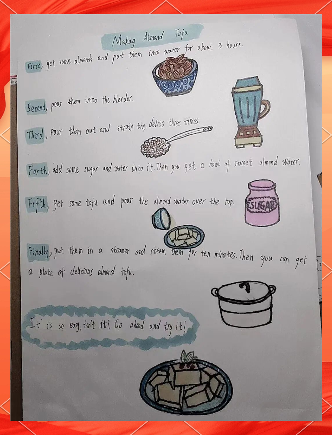 创意英文菜单作业,用美食巩固英语知识