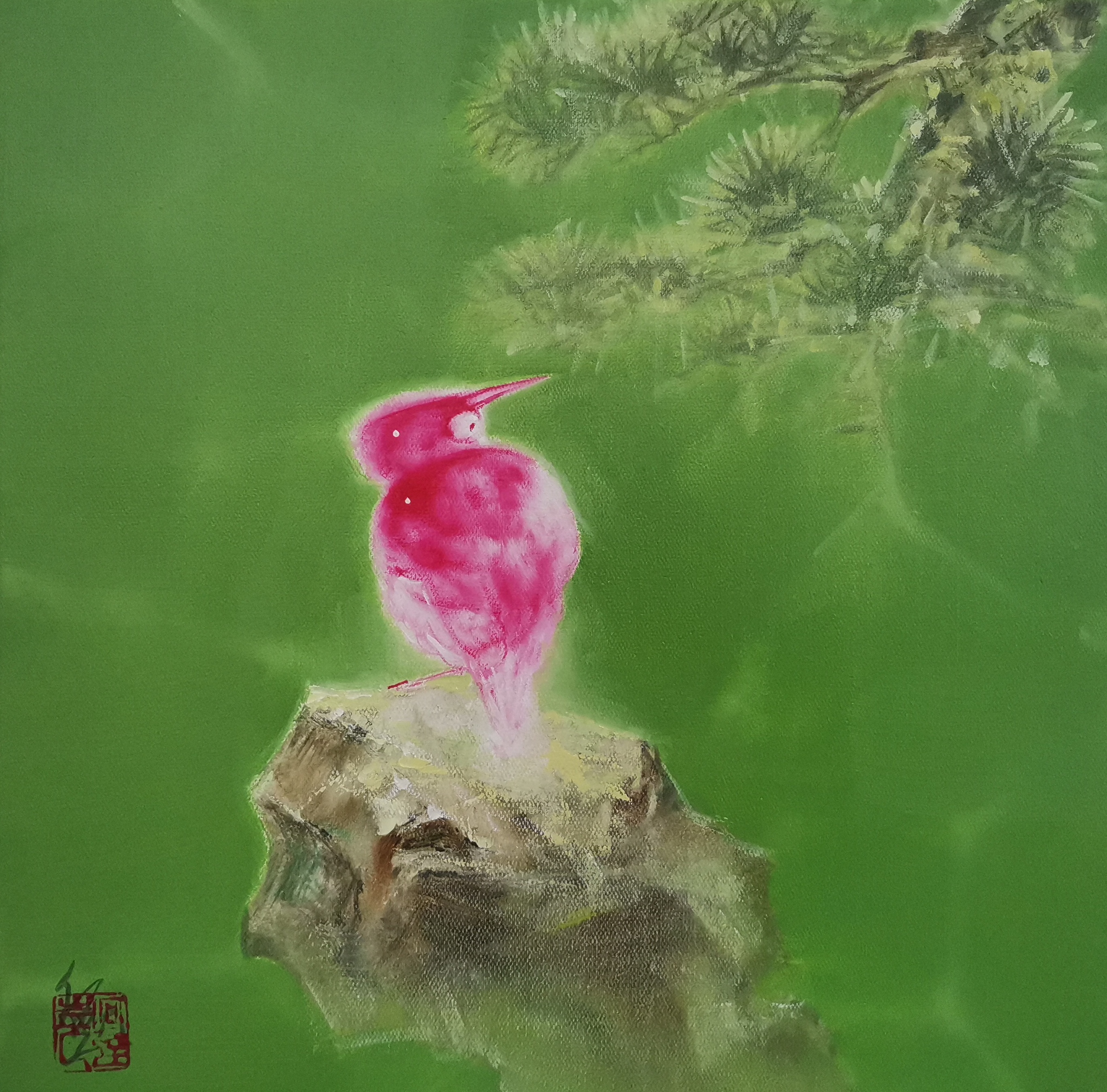 油画名家何达——油画《中国鸟——禅意系列》