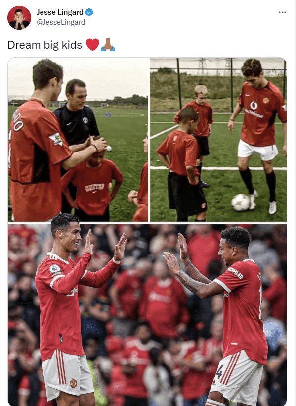 林加德赛后晒与c罗同框照:孩子们 做梦也要做大做强