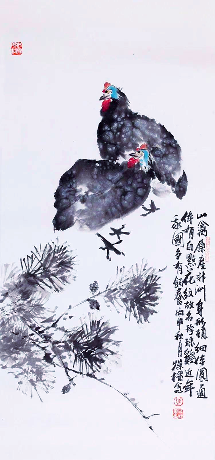 珍珠鸡的国画写意画法详解