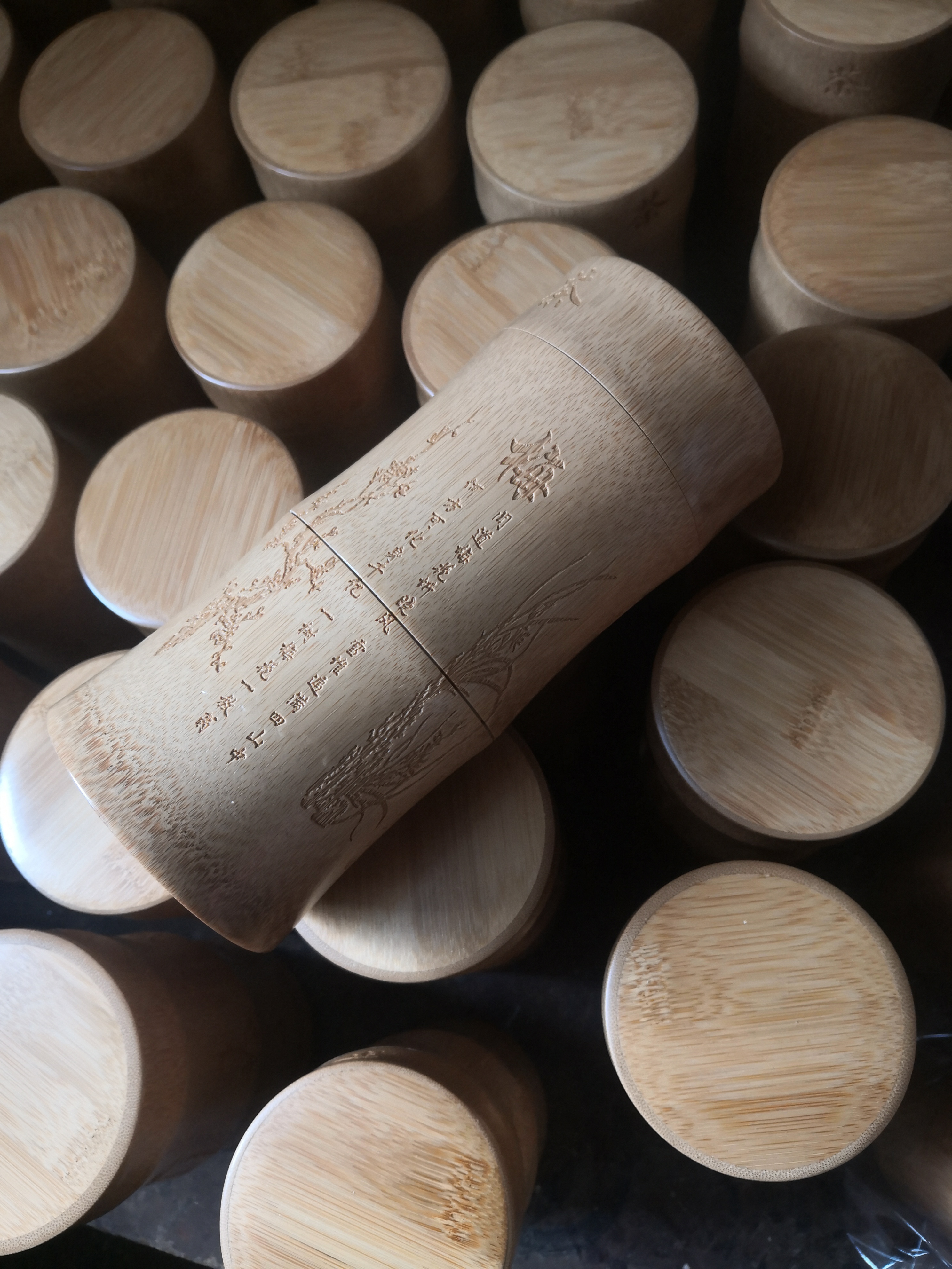 竹子工艺品类之茶叶罐常规雕刻内容plt文件