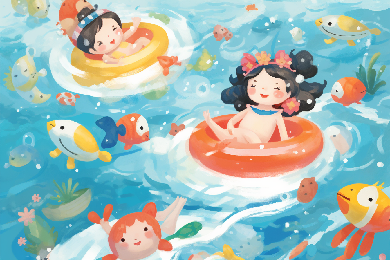 「ai绘画」夏日快乐池:和小鱼小虾共度时光的童年记忆