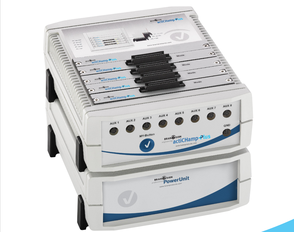 有源和无源电极脑电图记录brain products actichamp plus