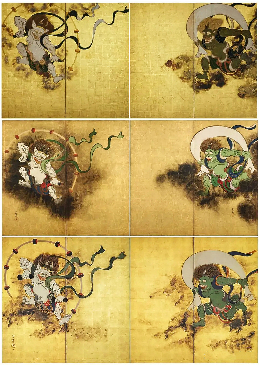 荆村论画|尾形光琳《风神雷神图屏风》简评(原创)