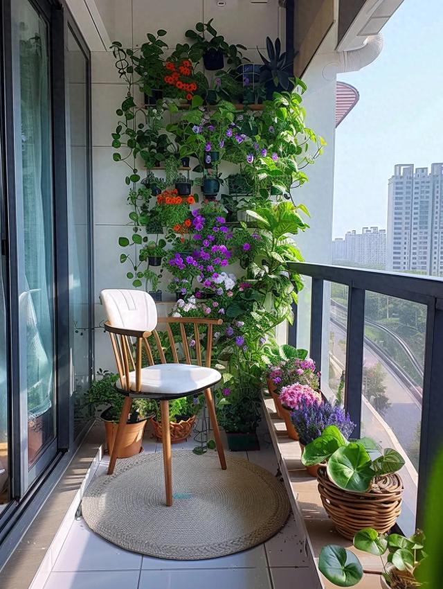 阳台空间不够,试试把花养在墙上,那效果大家都说美!