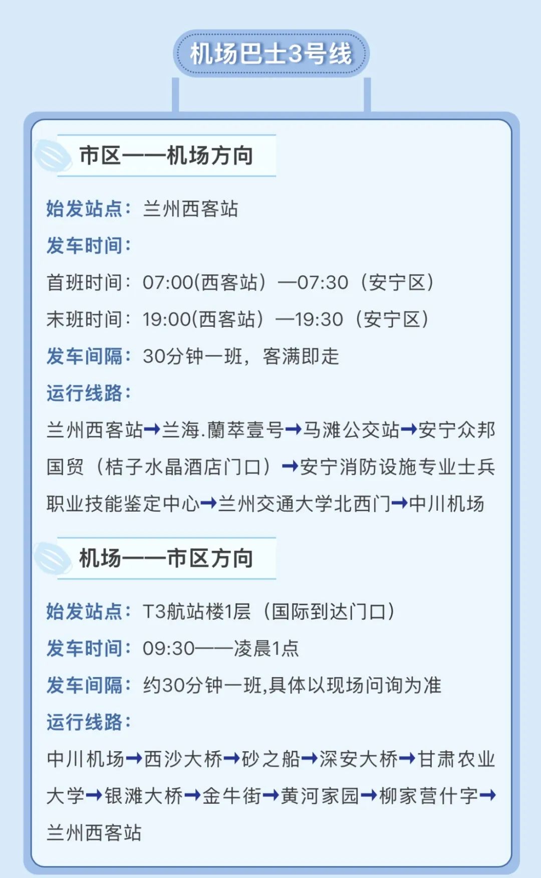 今日起兰州这一巴士发车时间调整