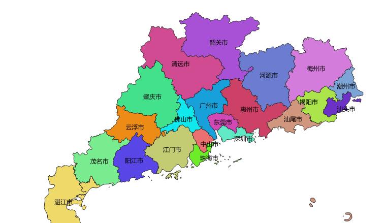清末广东省行政区划图:七零八落的巨变