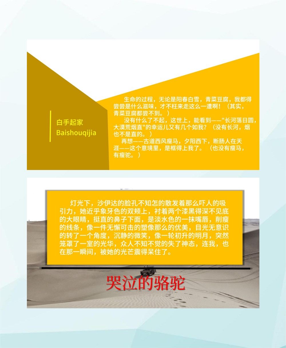 《撒哈拉的故事》读书笔记ppt