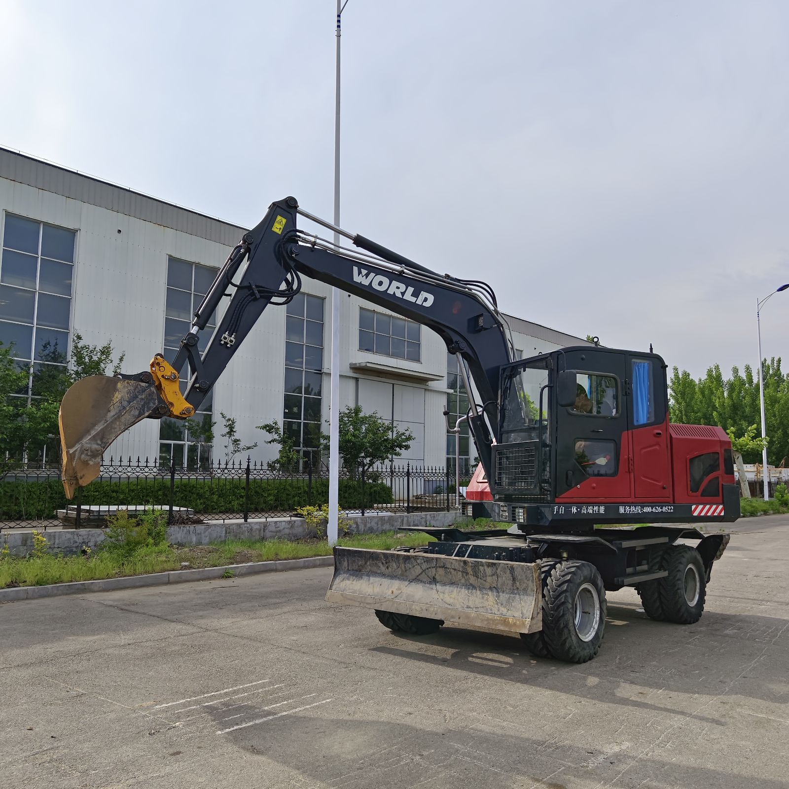 二手轮式沃得 轮式挖掘机 皮轮炮头机 挖土机 挖挖机 旋转转 大棚