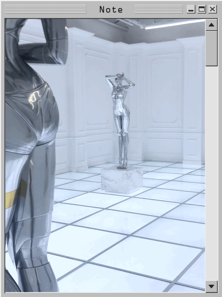 在他的喷枪之下,大家印象中僵硬笔直,面色冰冷的机器人成了曲线曼妙的