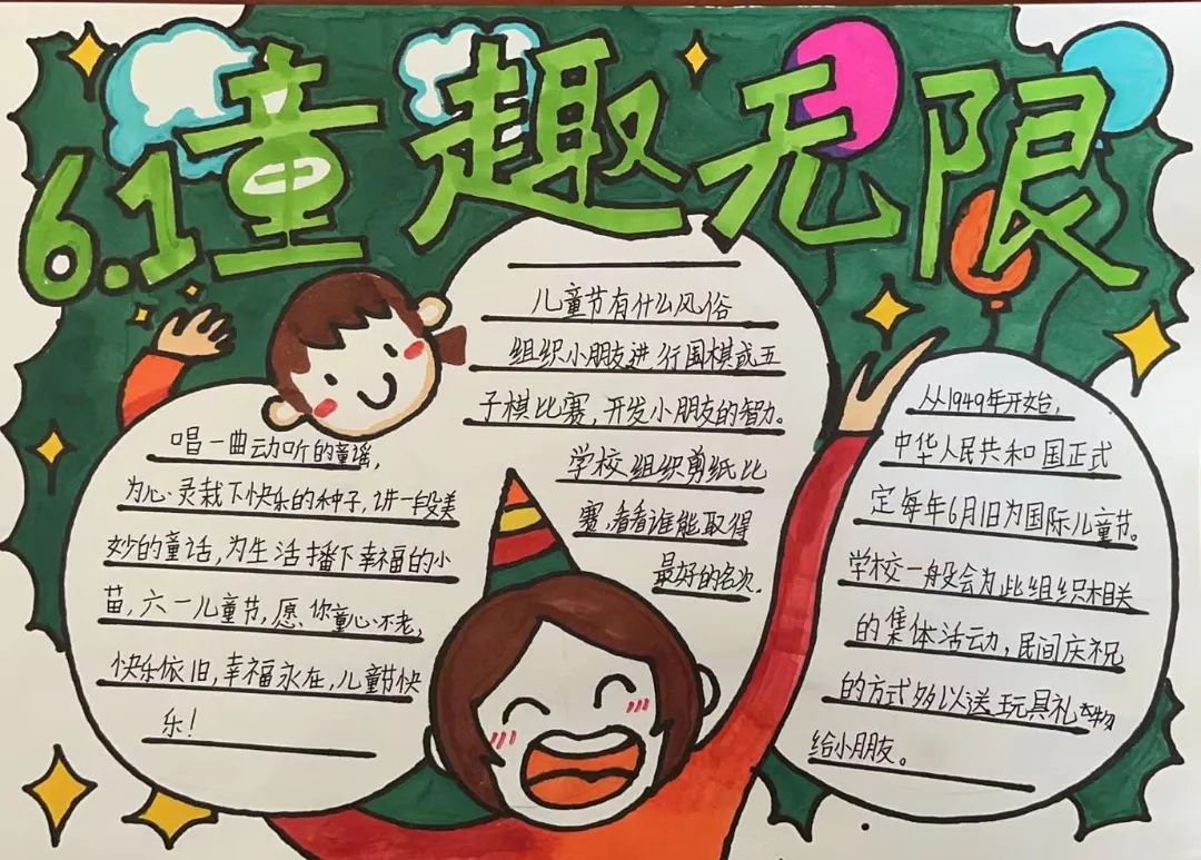 "童趣无限"六一儿童节优秀手抄报展示