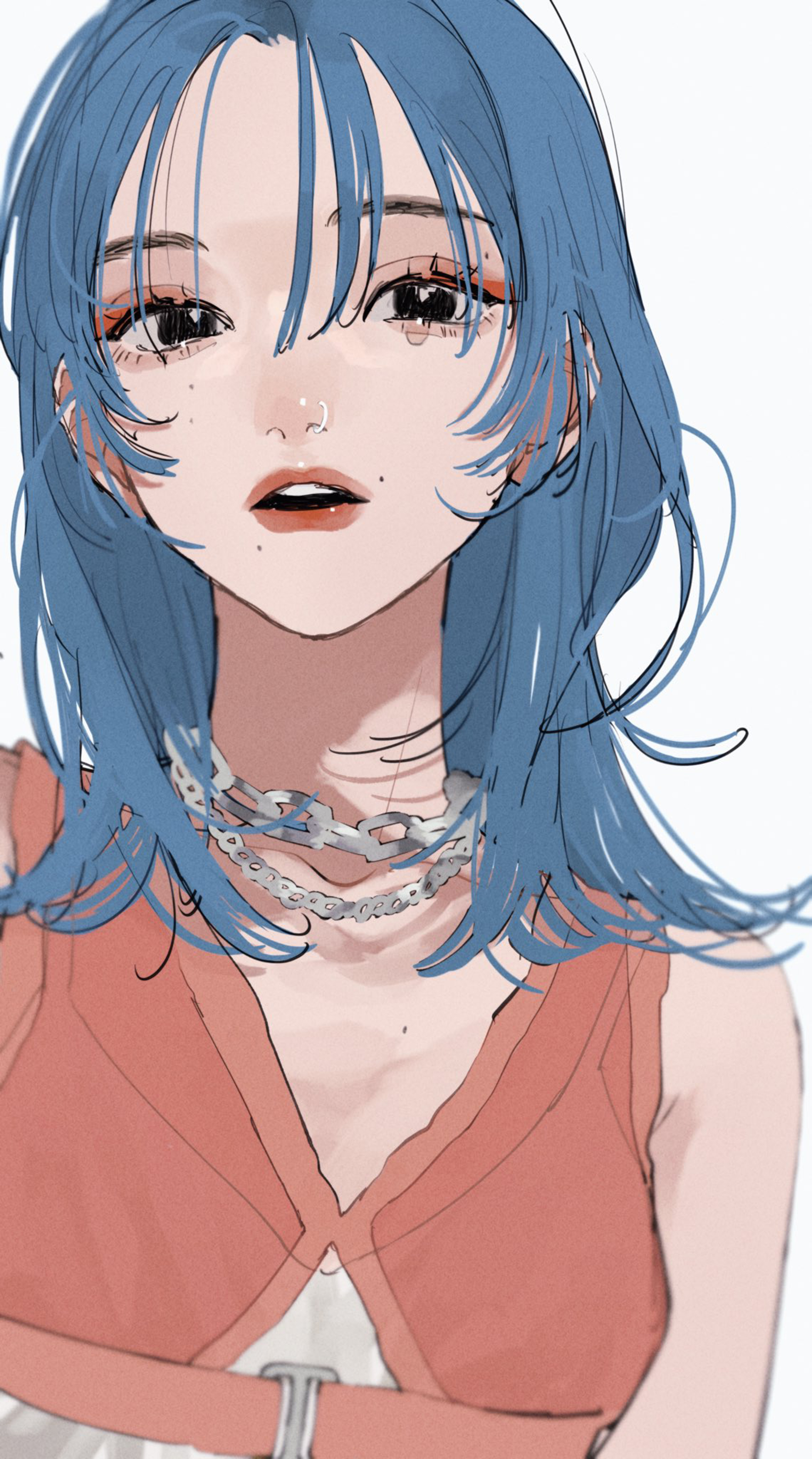 画师 tamimoon 极具个性的高冷小姐姐插画作品