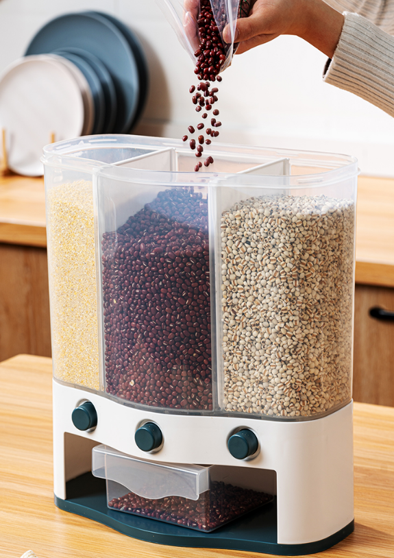 家用储米箱推荐:分格分类杂粮米桶 一桶多用防虫防潮更密封