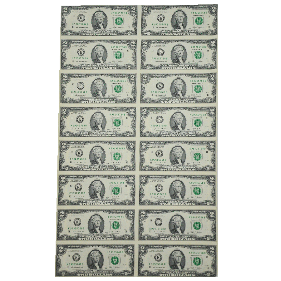 世界美元整版连体钞