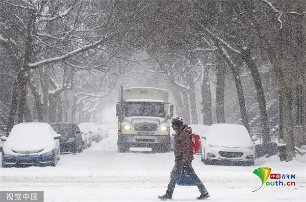 加拿大蒙特利尔迎来暴风雪