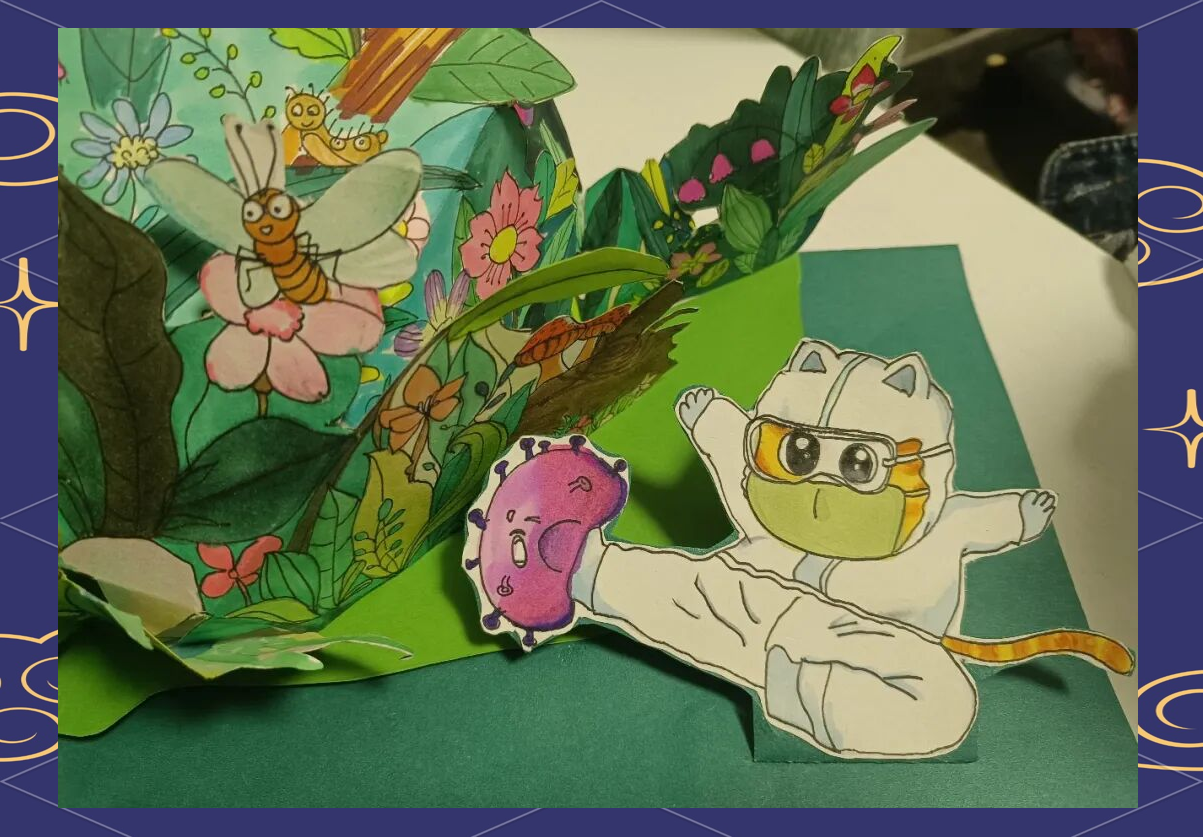 制作抗疫主题立体贺卡:疫情退散的期盼