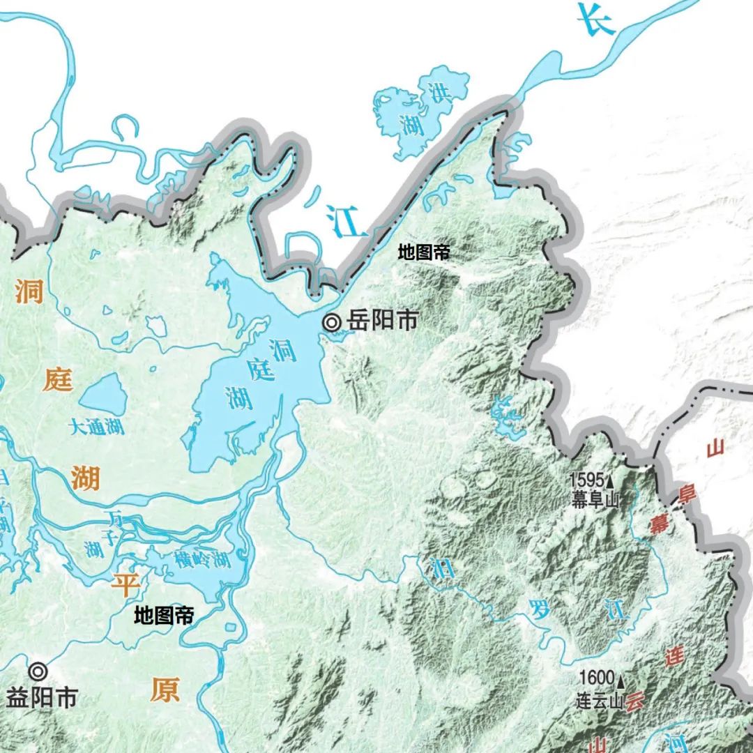 中国各省地形图-湖南省