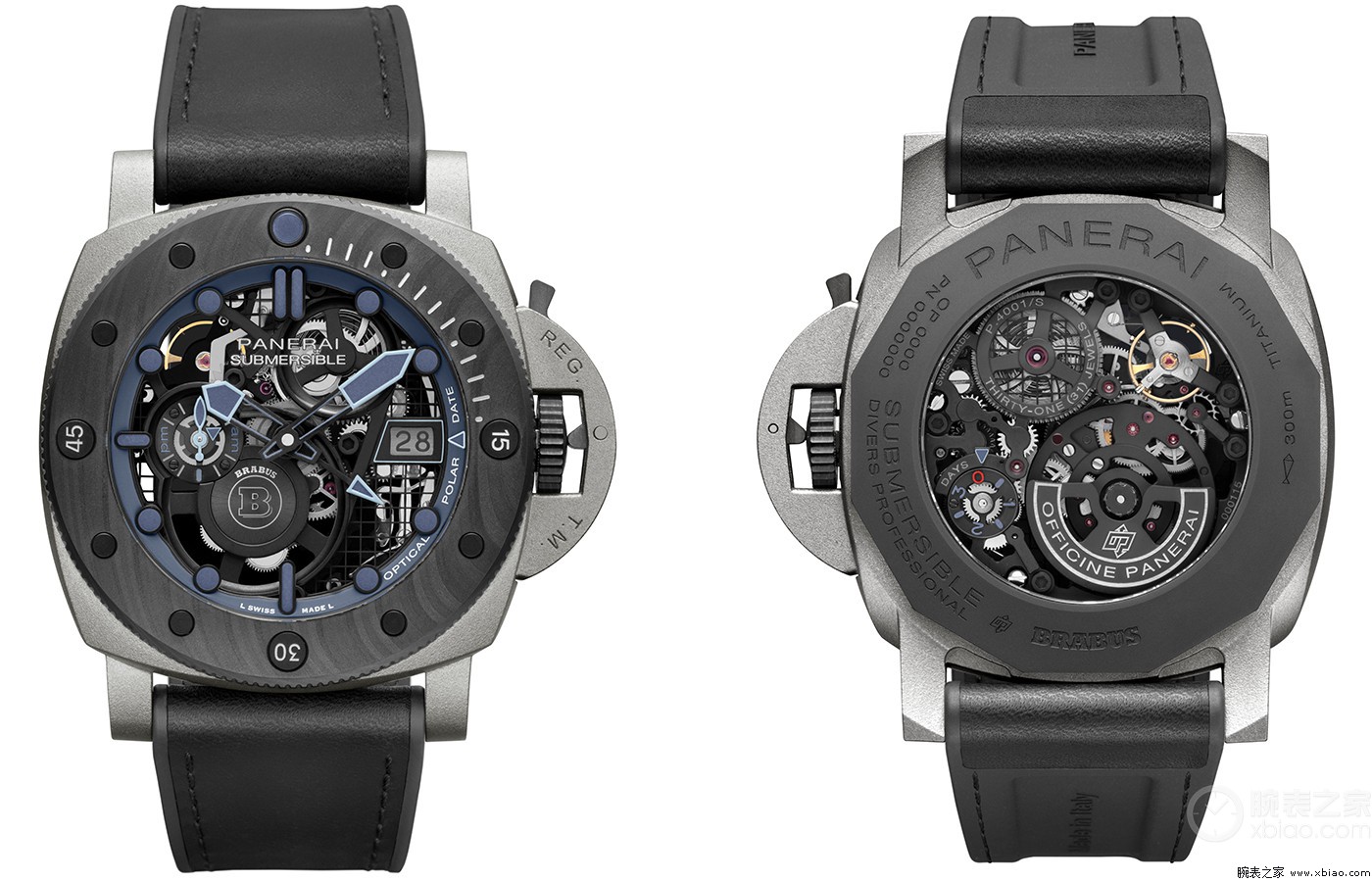 沛纳海全新推出submersible s brabus blue shadow edition潜行系列