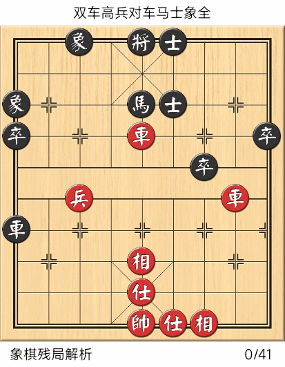 实战残局:双车高兵对车马全士象