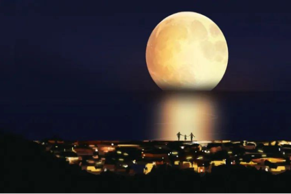 星月同辉的唯美图片图片