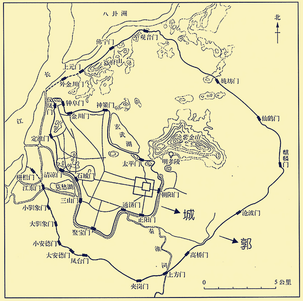 南京城墙地图现存图片