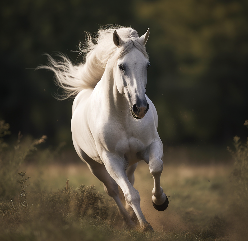 一张白马奔跑的摄影图,展现高冷范儿与生命力之美!