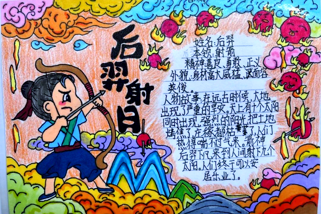 麟峰小学四年级神话故事人物名片展,展现多样想象与魅力