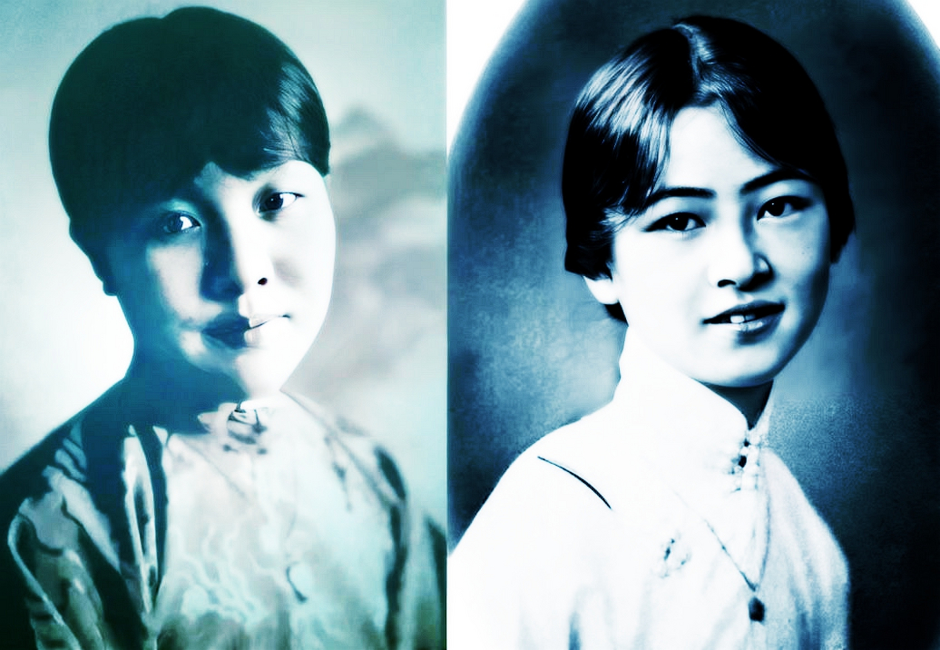 1925年,冰心与年轻的林徽因在美国合影.