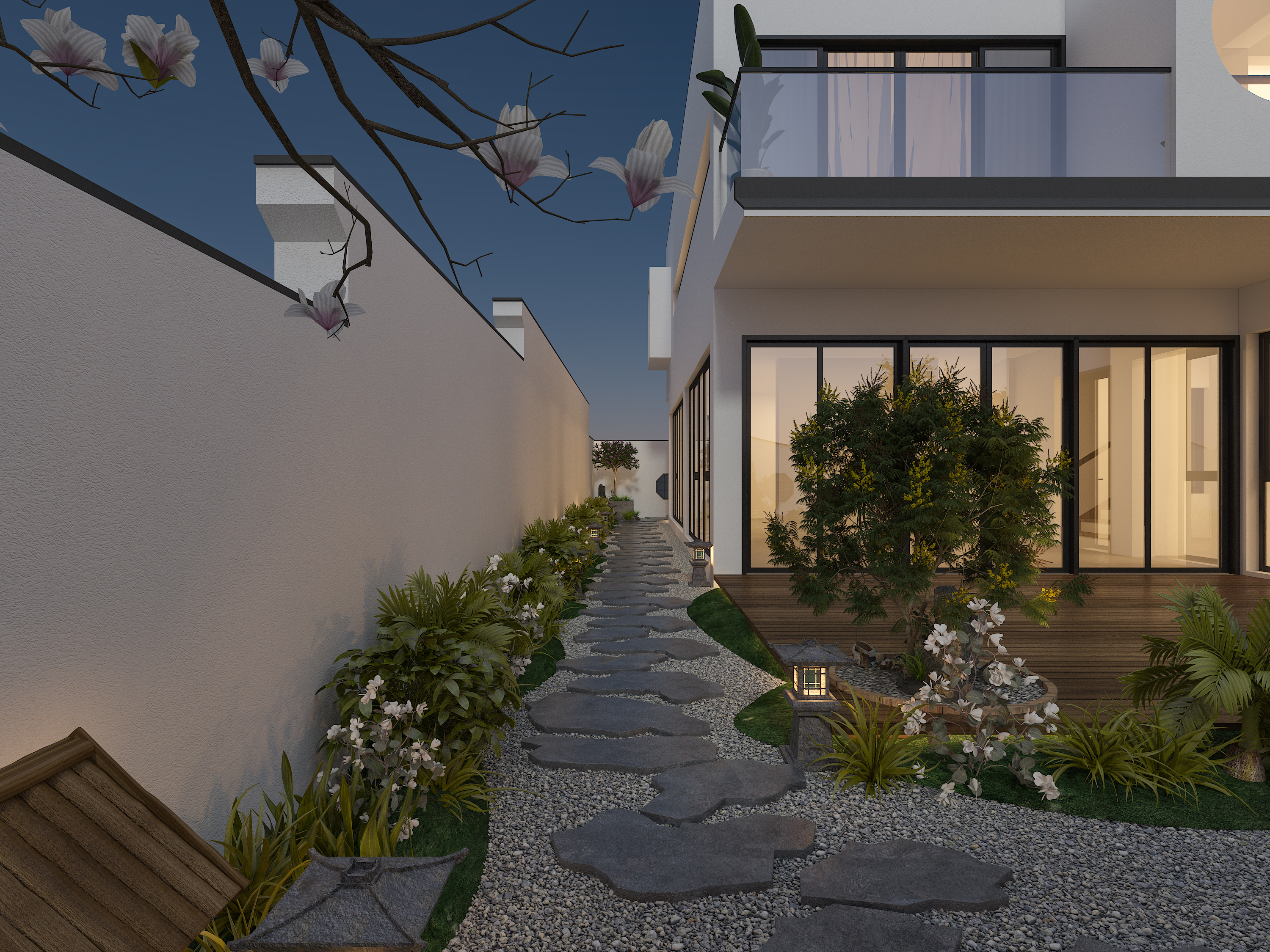 新中式新徽派自建别墅中式庭院农村自建房