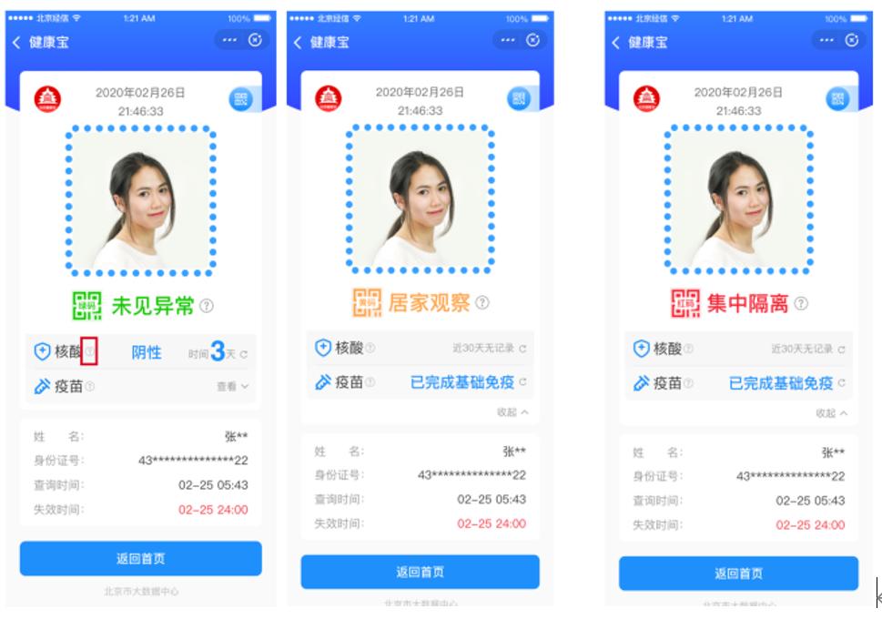 北京健康宝红码什么样图片