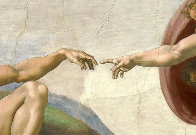 最值得收藏的西方油画作品《创造亚当》米开朗基罗