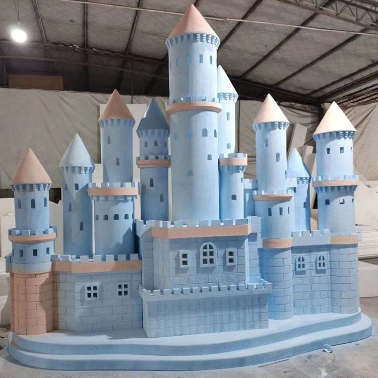 大型玻璃钢城堡雕塑,泡沫雕塑城堡