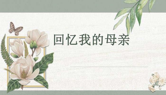 回忆我的母亲写作背景