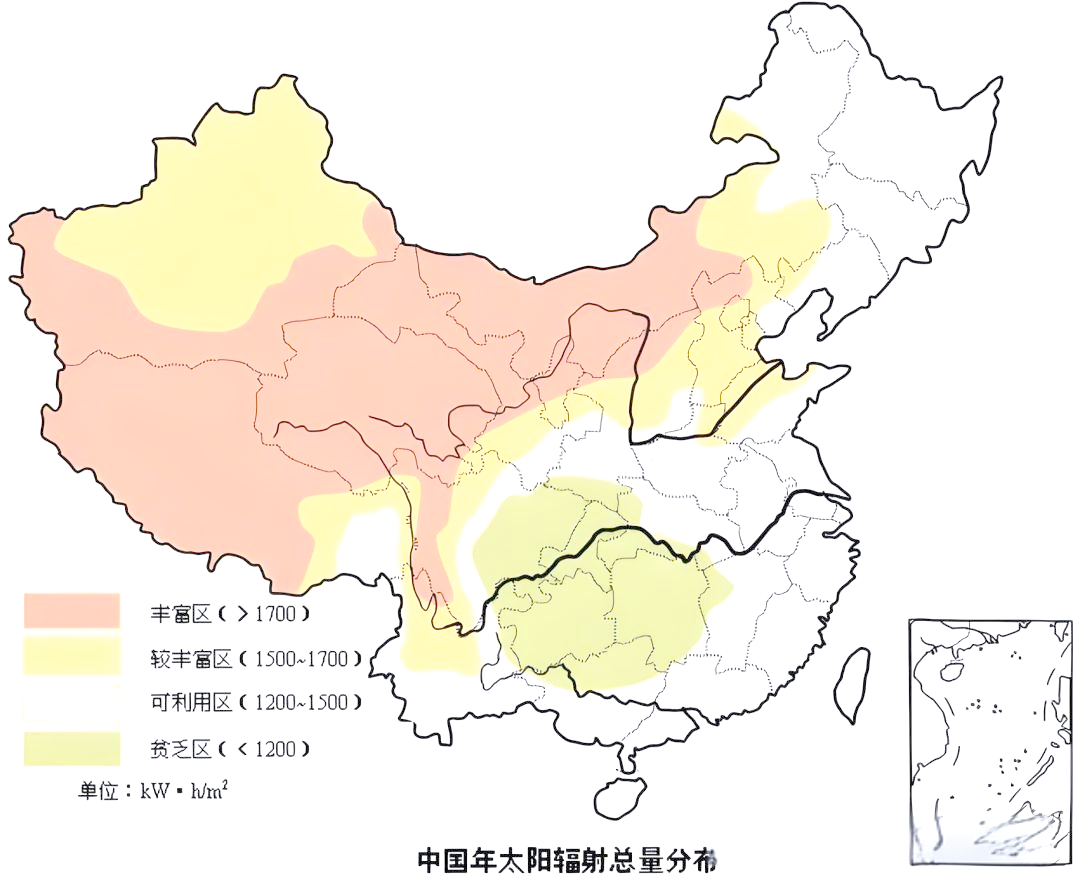 中国太阳辐射分布的多样性与影响因子解析