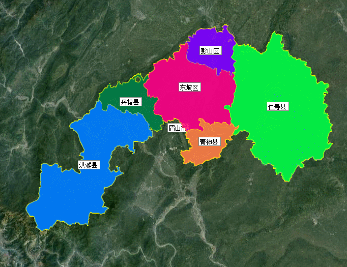 四川眉山行政区划图图片