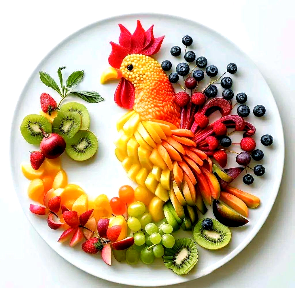 各种属相的水果拼盘创意展示