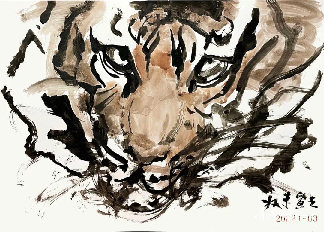 "虎岁虎——2022·壬寅年东奴贺春虎涂"在青海美术馆开展