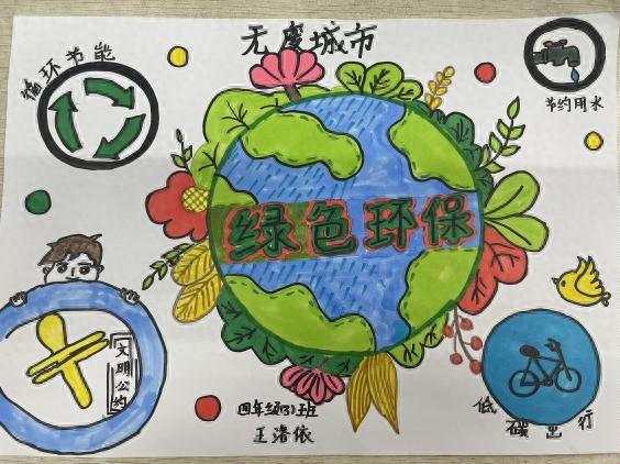 "无废城市,从我做起"——灞桥区三殿中心小学开展"手抄报绘画"活动
