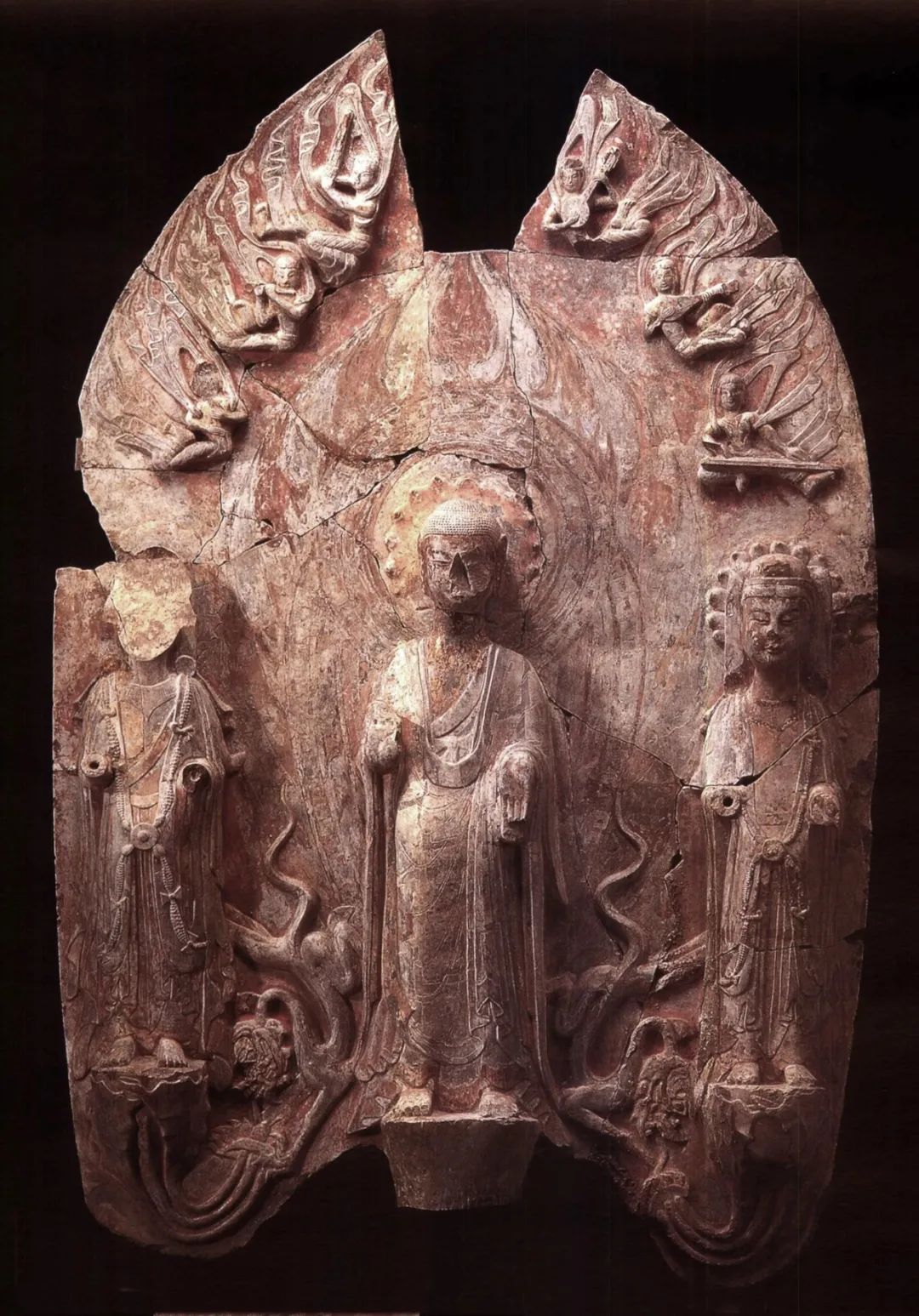 青州东魏背屏式佛三尊造像