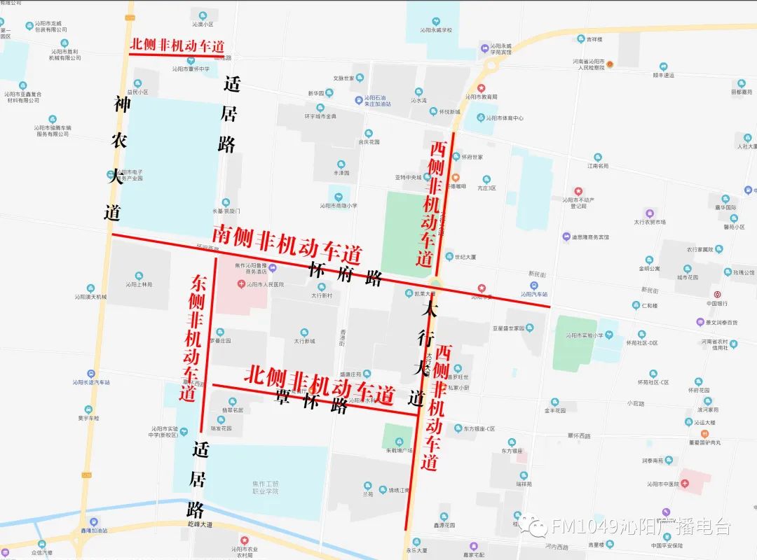 沁阳市市区街道图图片